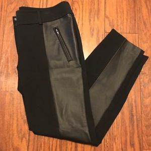 Ann Taylor, Black Pant with Faux Leather Accent